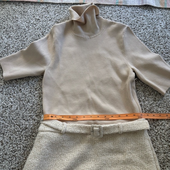 Theory Ivory Belle Tweed Knit Combo Dress - Picture 14 of 15